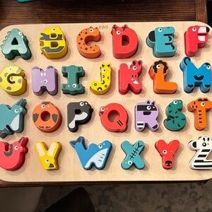 FAO Schwarz Animal Alphabet Puzzle with Vibrant Colors